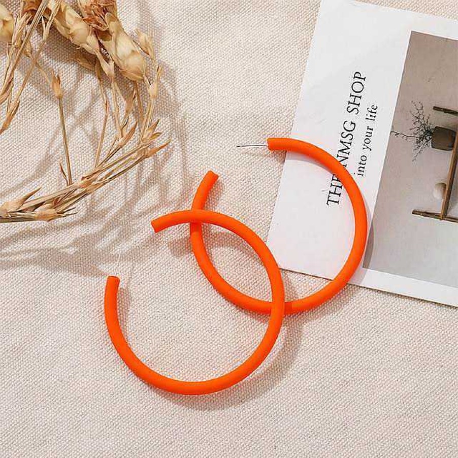 Earrings Coordonné | Ear Candy Big Hoop Earrings Orange