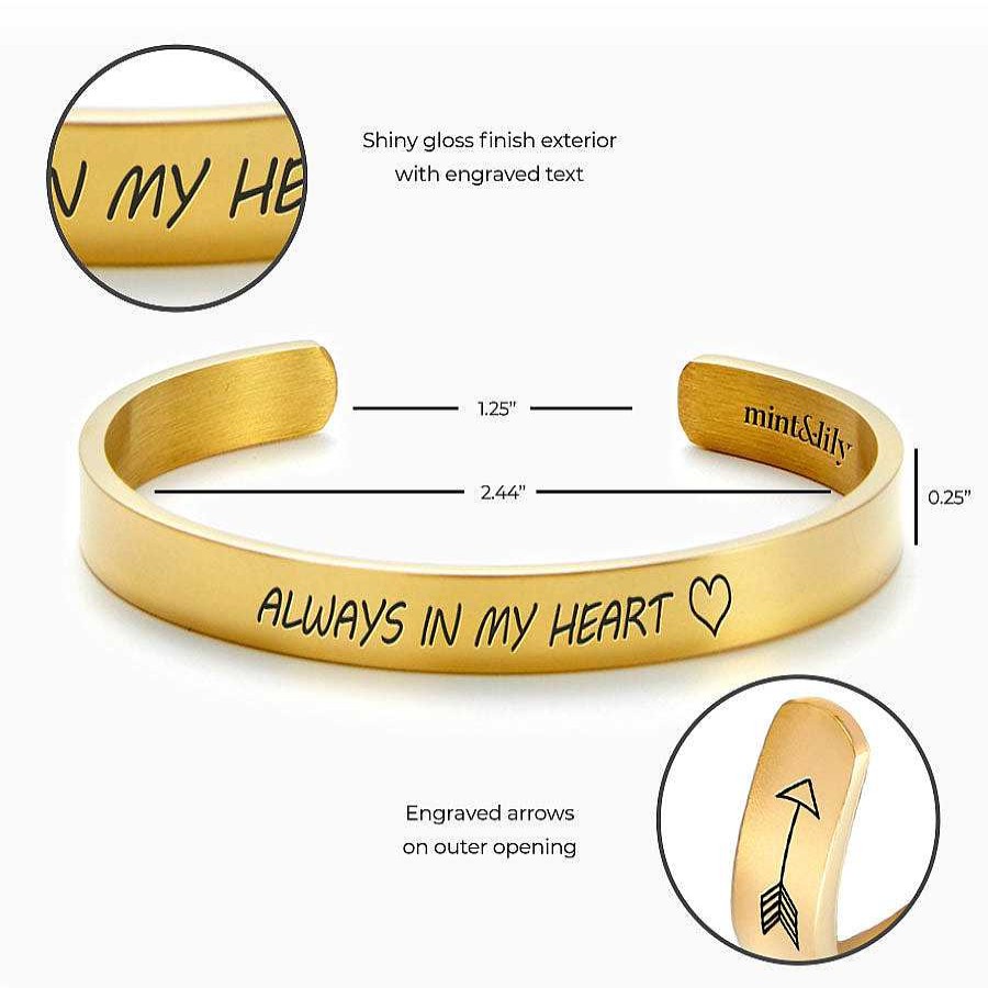 Bracelets & Anklets Coordonné | Always In My Heart External Personalizable Cuff Bracelet 18K Gold Plated