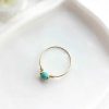 Rings Coordonné | Dainty Round Birthstone Spinning Fidget Ring 18K Gold Plated