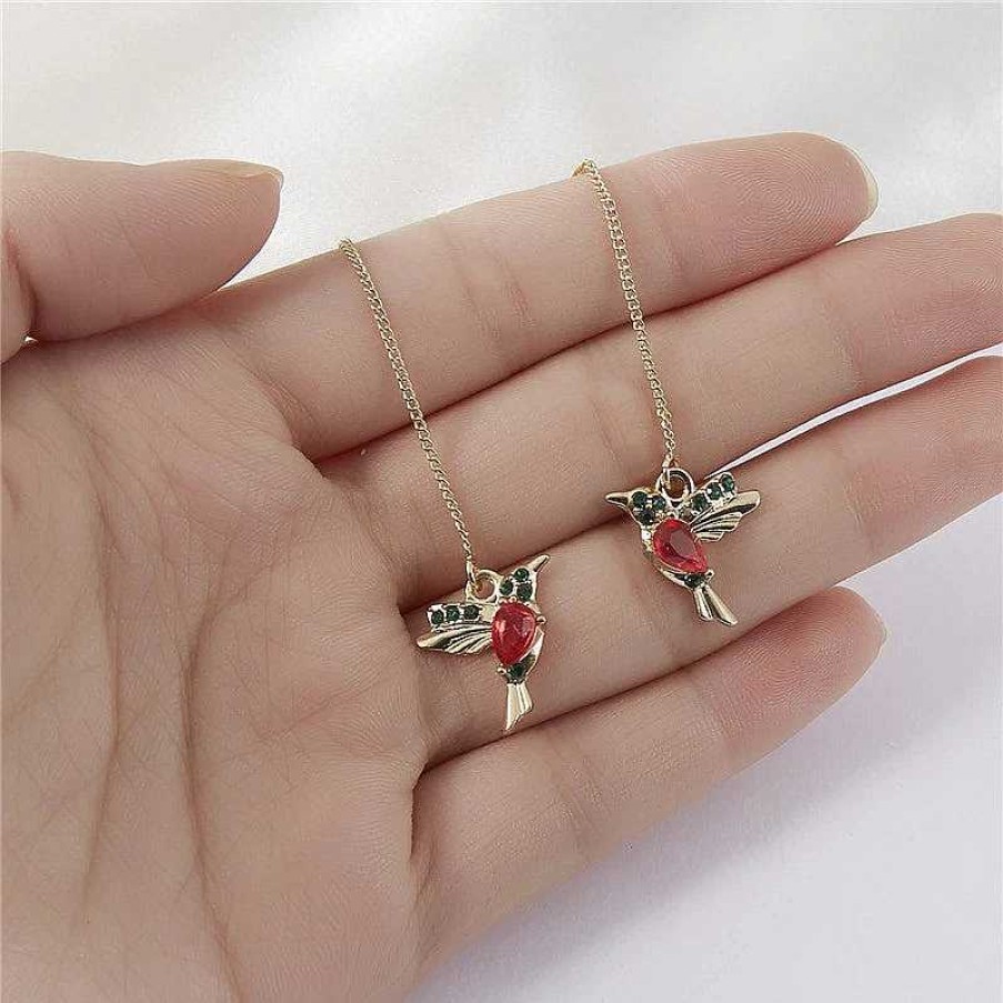 Earrings Coordonné | Hummingbird Drop Earrings Red