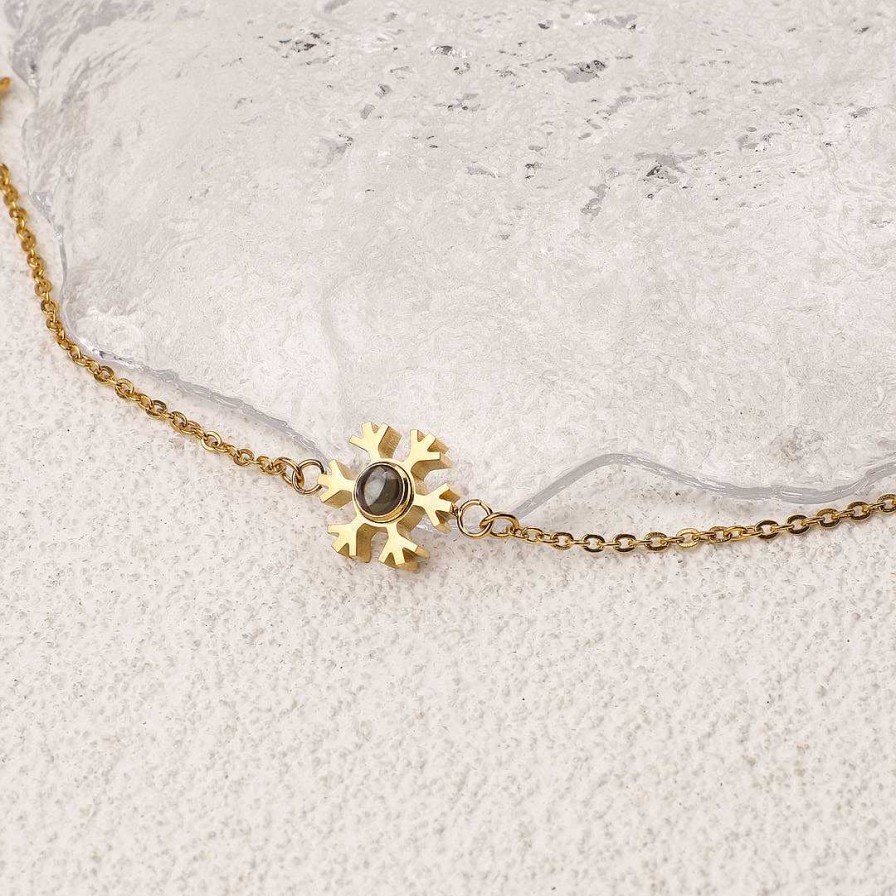 Bracelets & Anklets Coordonné | Snowflake Photo Bracelet 18K Gold Plated