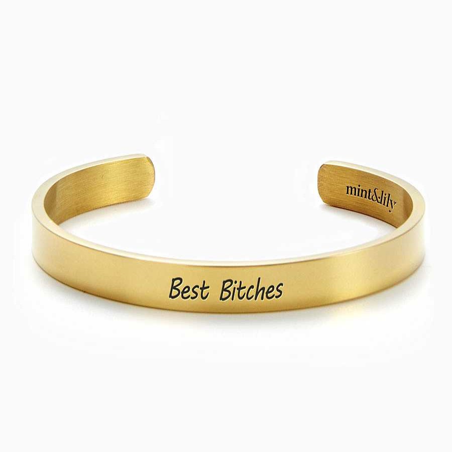 Bracelets & Anklets Coordonné | Best Bitches Personalizable Cuff Bracelet 18K Gold Plated