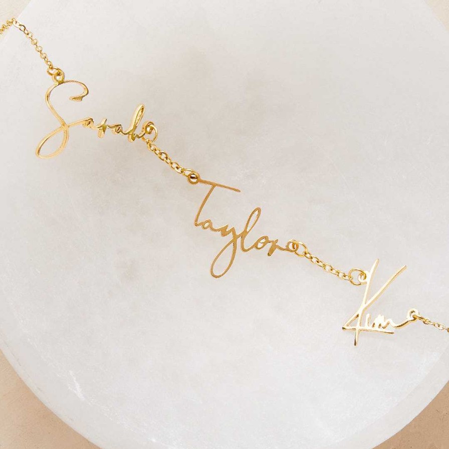 Necklaces Coordonné | Monroe Triple Name Necklace 18K Gold Plated