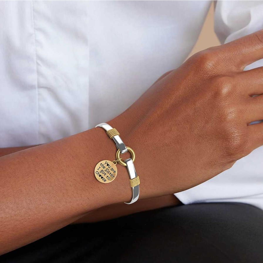 Bracelets & Anklets Coordonné | Sister I Got To Choose - Two-Tone Custom Charm Bracelet Gold