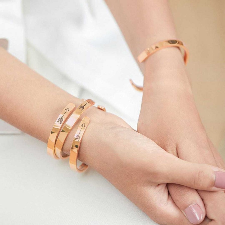 Bracelets & Anklets Coordonné | Erinnere Dich Wessen Tochter Du Bist Und Richte Deine Krone Gerade 18K Rose Gold Plated