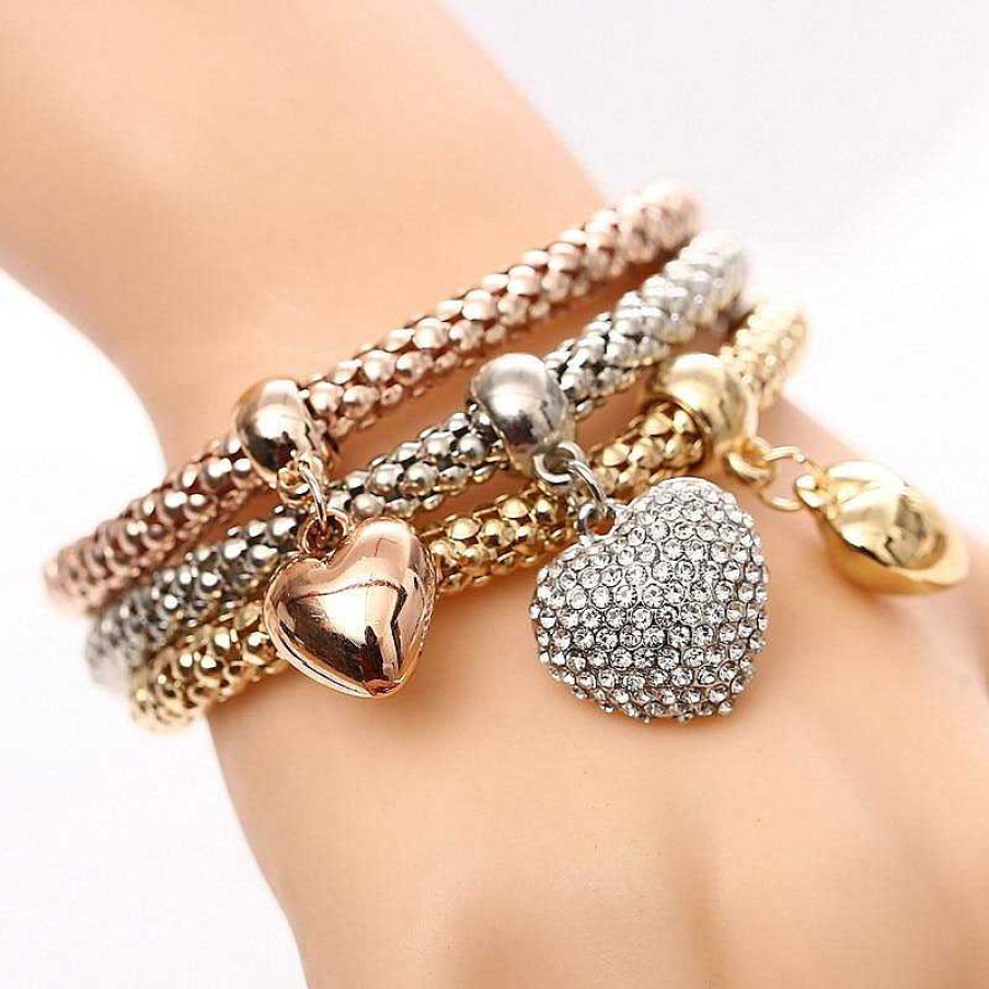 Bracelets & Anklets Coordonné | Solid Hearts Metal Bracelet