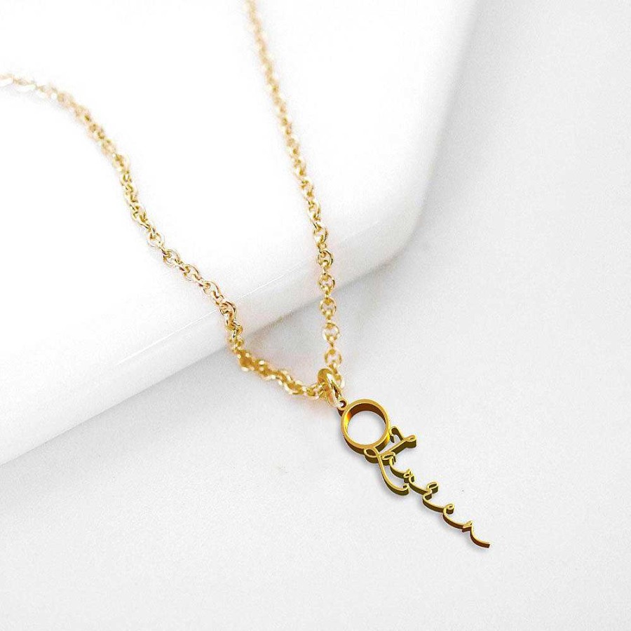 Necklaces Coordonné | Dainty Ring Name Necklace 18K Gold Plated