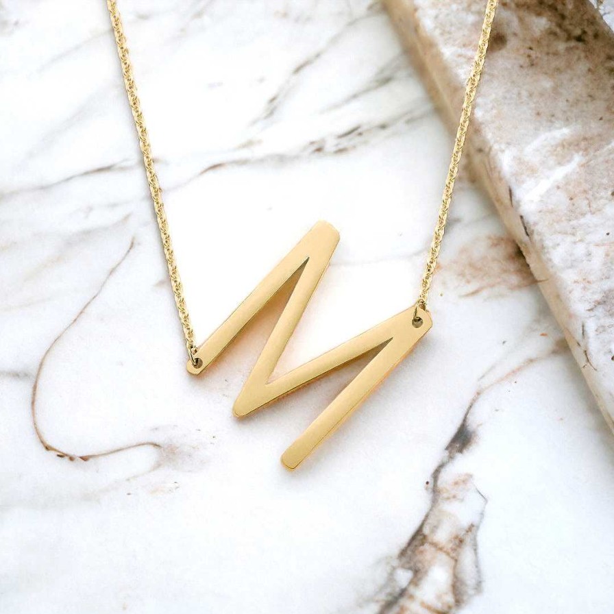 Necklaces Coordonné | Statement Initial Necklace 18K Gold Plated