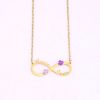 Necklaces Coordonné | Double Name Infinity Heart Birthstone Necklace 18K Gold Plated