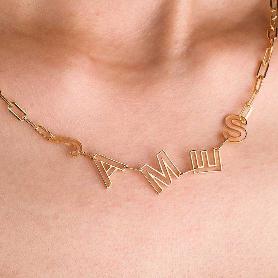 Necklaces Coordonné | Chain Letter Necklace 18K Gold Plated