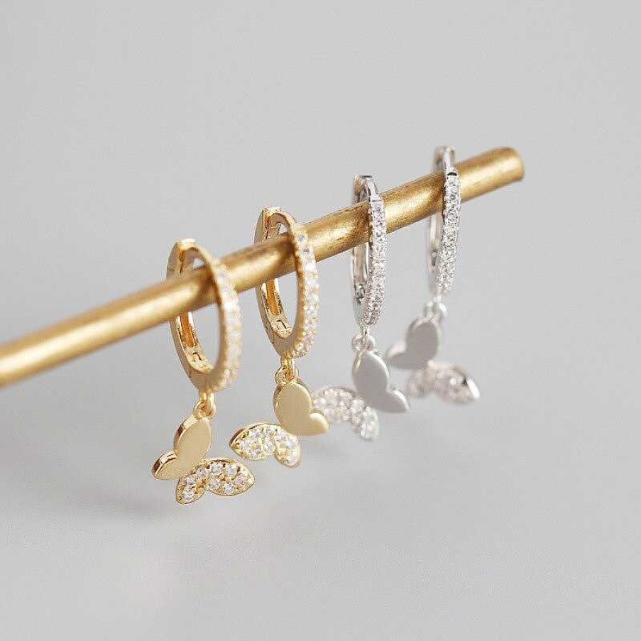 Earrings Coordonné | Butterfly Huggie Hoops 18K Gold Plated