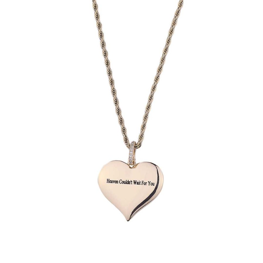 Necklaces Coordonné | Heart Photo Pendant With Special Message 18K Gold Plated