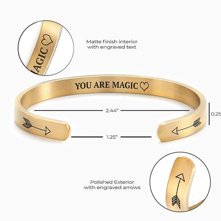 Bracelets & Anklets Coordonné | You Are Magic Personalizable Cuff Bracelet 18K Gold Plated