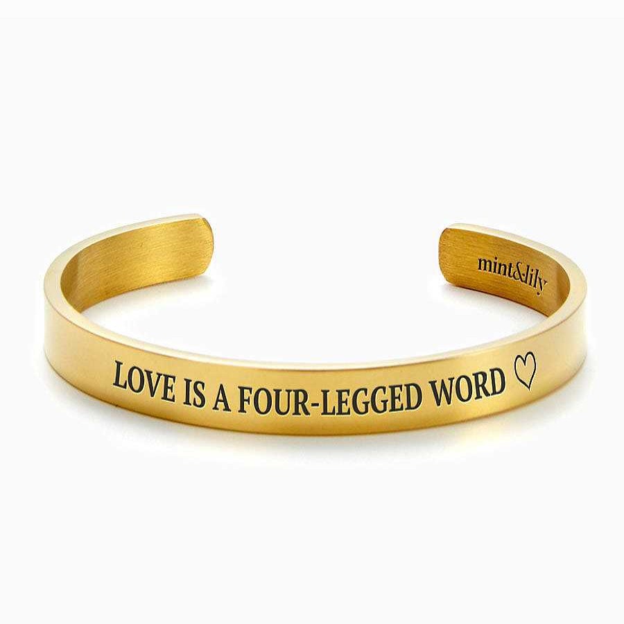 Bracelets & Anklets Coordonné | Love Is A Four-Legged Word External Personalizable Cuff Bracelet 18K Gold Plated