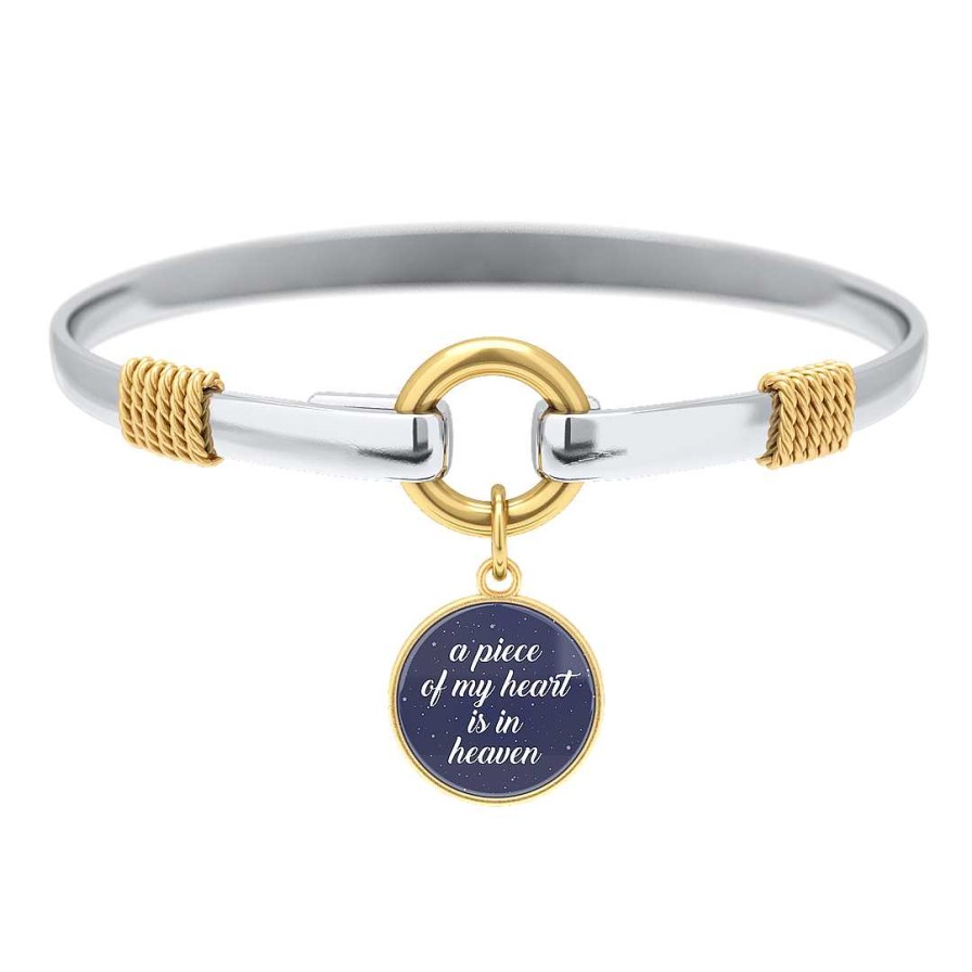 Bracelets & Anklets Coordonné | Piece Of My Heart Navy - Two-Tone Custom Charm Bracelet Gold