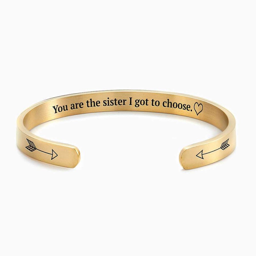 Bracelets & Anklets Coordonné | You Are The Sister I Got To Choose Personalizable Cuff Bracelet 18K Gold Plated