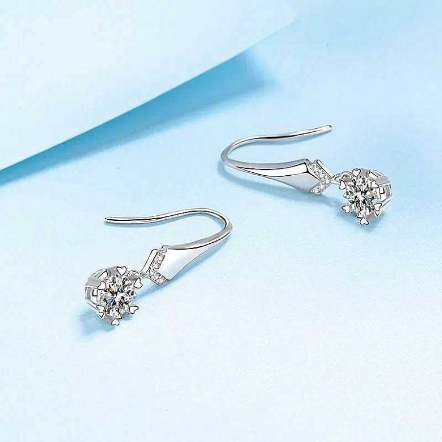 Earrings Coordonné | Moissanite Heart-Set Drop Earrings