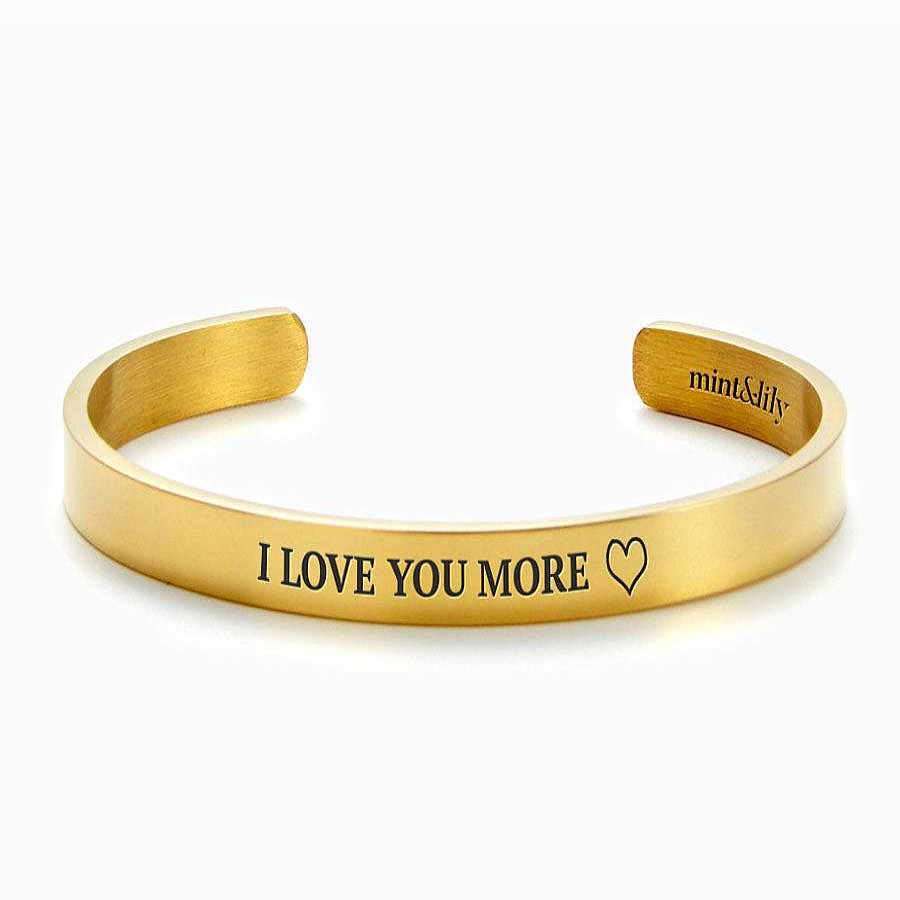 Bracelets & Anklets Coordonné | I Love You More External Personalizable Cuff Bracelet 18K Gold Plated