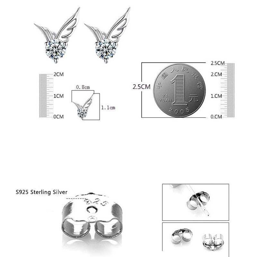 Earrings Coordonné | Angel Wings Plated Earrings Silver