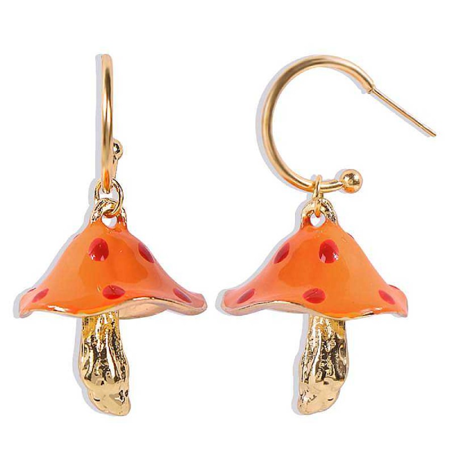 Earrings Coordonné | Ear Candy Mushroom Earrings Orange