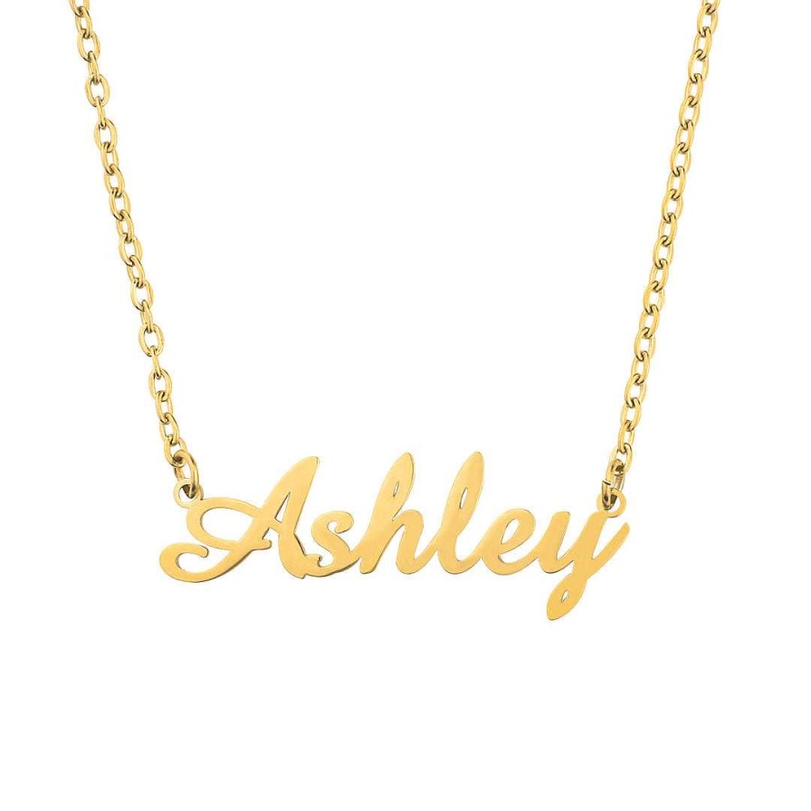 Necklaces Coordonné | Quill Name Necklace 18K Gold Plated