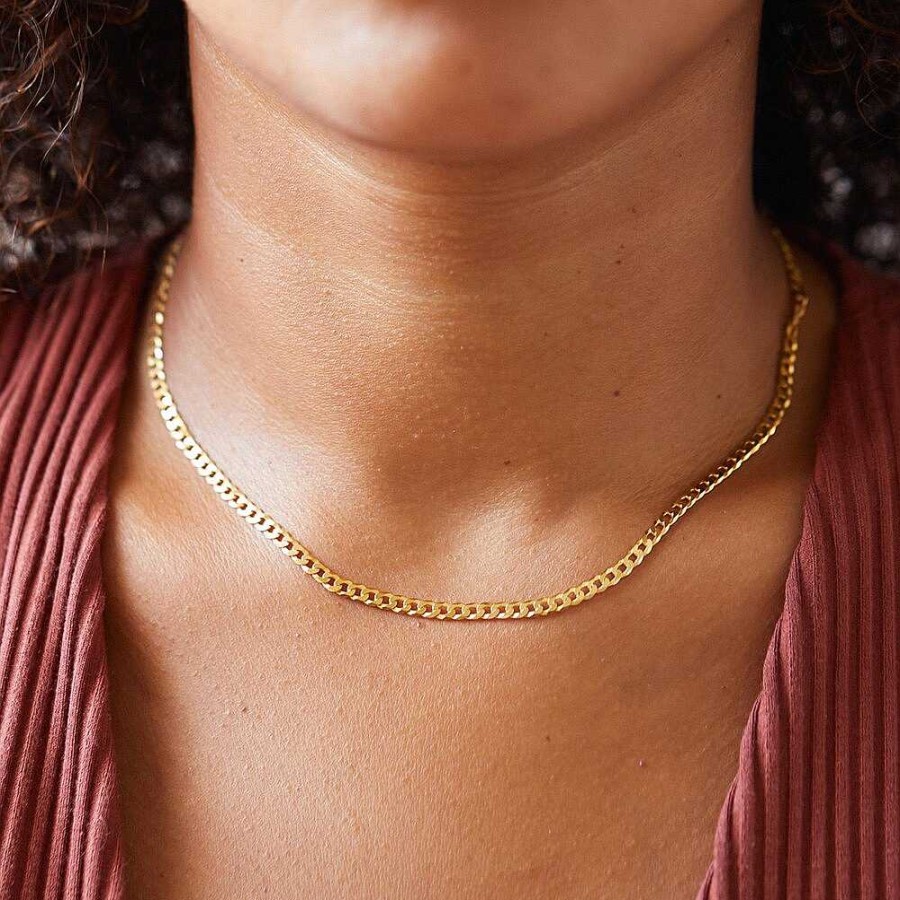 Necklaces Coordonné | Dainty Open Curb Chain Necklace 18K Gold Plated