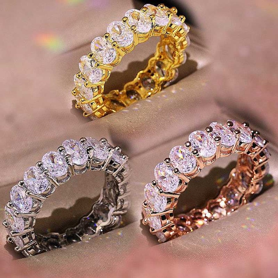 Rings Coordonné | Oval Eternity Ring 18K Gold Plated