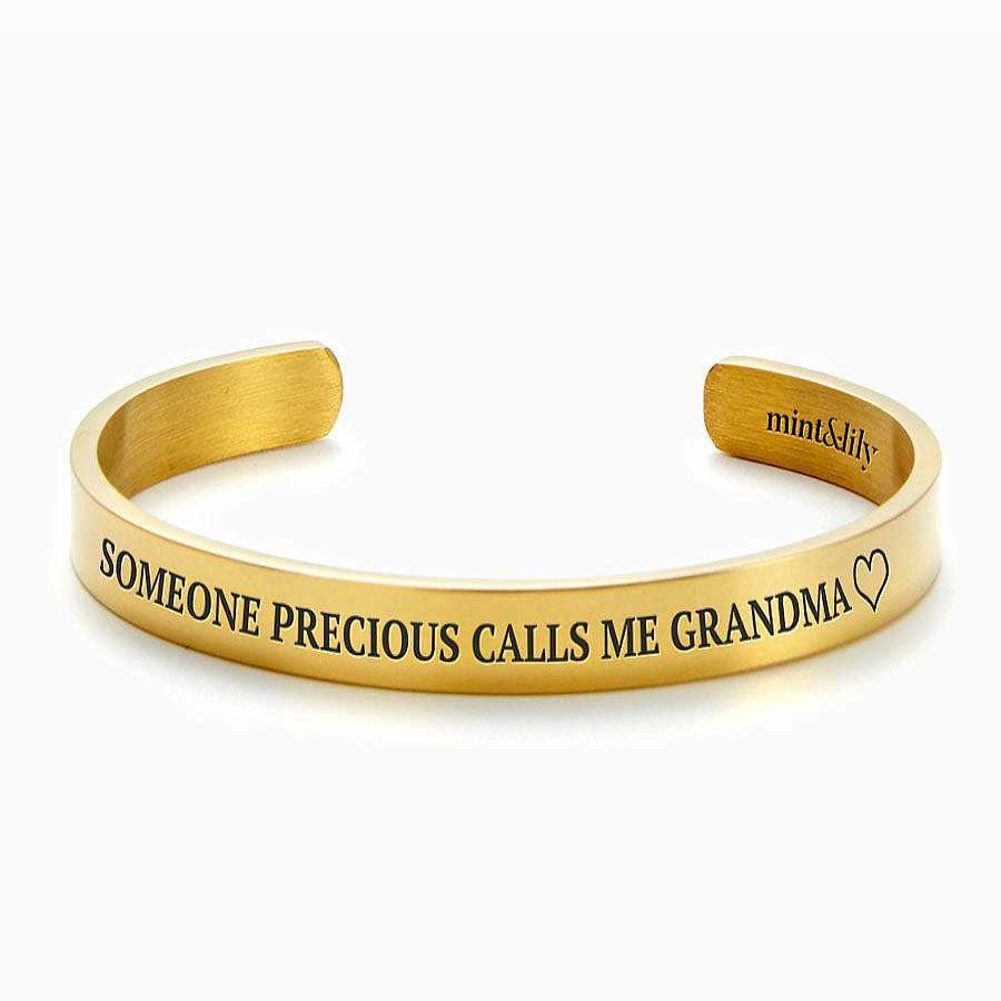 Bracelets & Anklets Coordonné | Someone Precious Calls Me Grandma External Personalizable Cuff Bracelet 18K Gold Plated