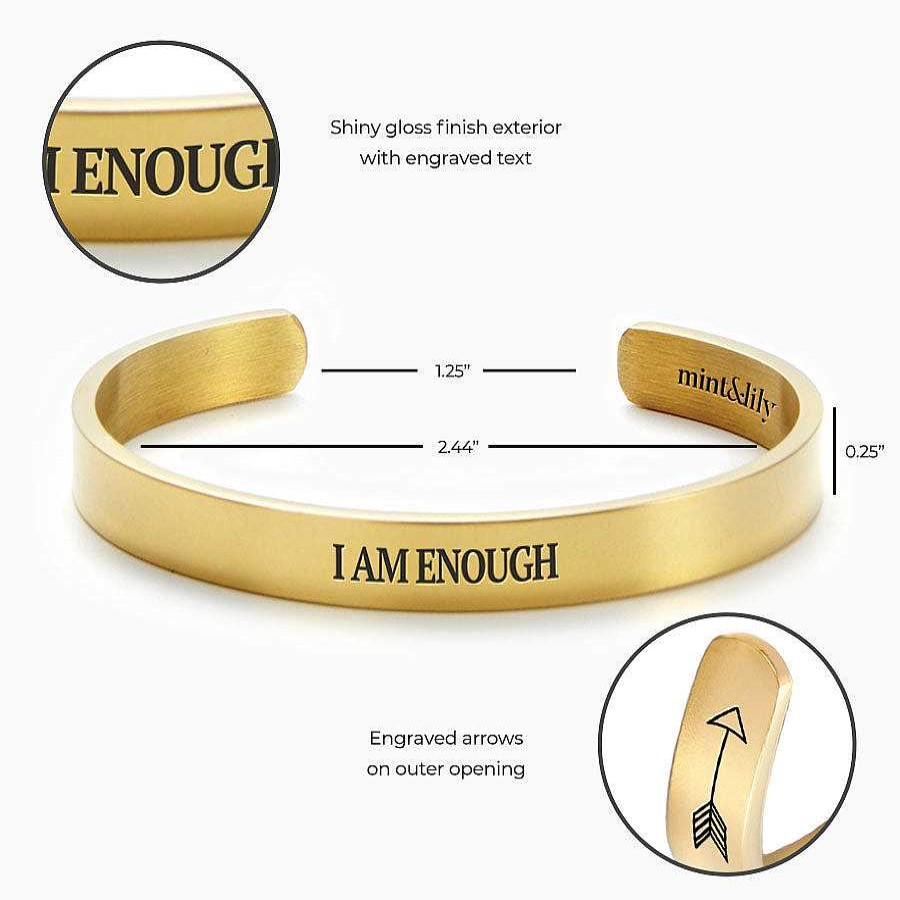 Bracelets & Anklets Coordonné | I Am Enough Personalizable Cuff Bracelet 18K Gold Plated