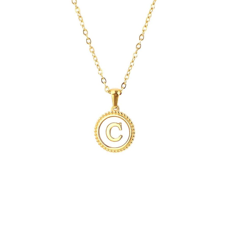 Necklaces Coordonné | Disc Letter Necklace