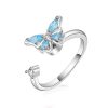 Rings Coordonné | Adjustable Butterfly Spinning Fidget Ring Silver