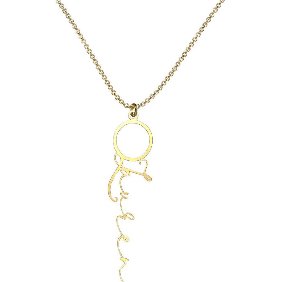 Necklaces Coordonné | Dainty Ring Name Necklace 18K Gold Plated