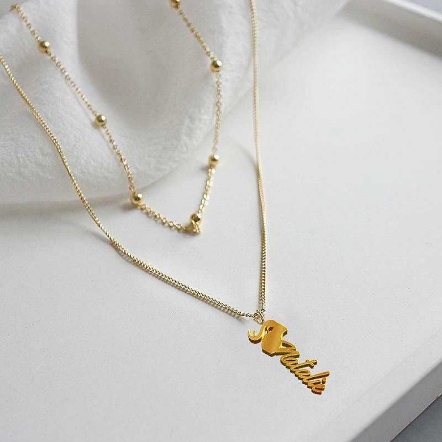 Necklaces Coordonné | Zodiac Symbol Name Necklace 18K Gold Plated