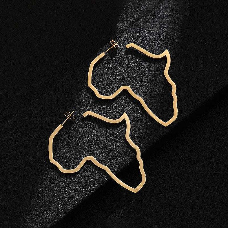 Earrings Coordonné | Dainty Africa Map Earrings