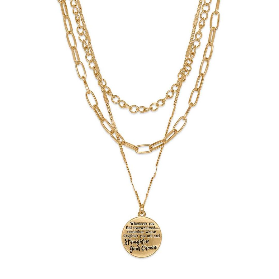 Necklaces Coordonné | Straighten Your Crown - Gold Chains Layered Trio Necklace