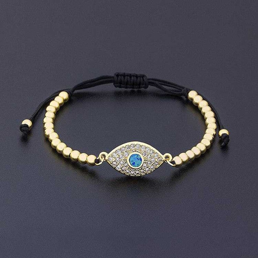 Bracelets & Anklets Coordonné | Beaded Evil Eye Bracelet 18K Gold Plated