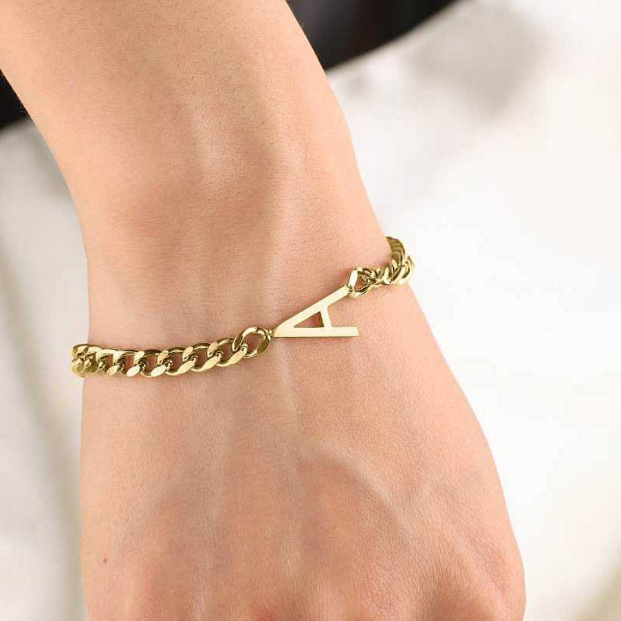 Bracelets & Anklets Coordonné | The Skinny Initial Bracelet 18K Gold Plated