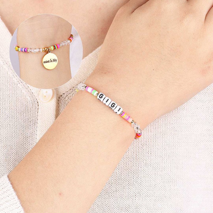 Bracelets & Anklets Coordonné | Custom Rainbow Disc Beaded Friendship Bracelet White