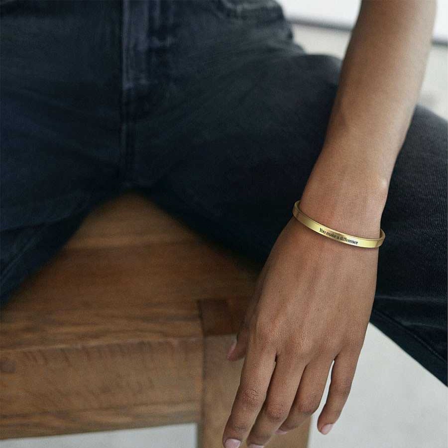 Bracelets & Anklets Coordonné | You Make A Difference Personalizable Cuff Bracelet 18K Gold Plated