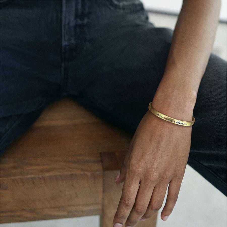 Bracelets & Anklets Coordonné | Always And Forever No Matter What Personalizable Cuff Bracelet 18K Gold Plated