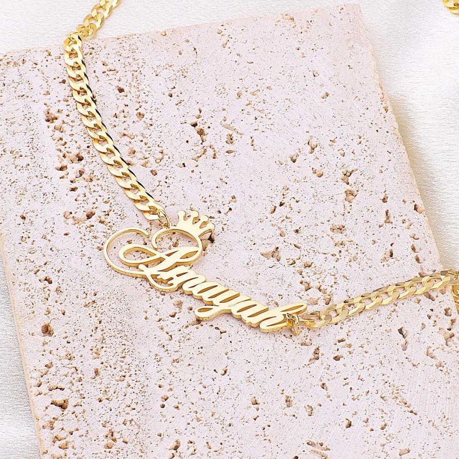 Necklaces Coordonné | The Queen Name Necklace 18K Gold Plated