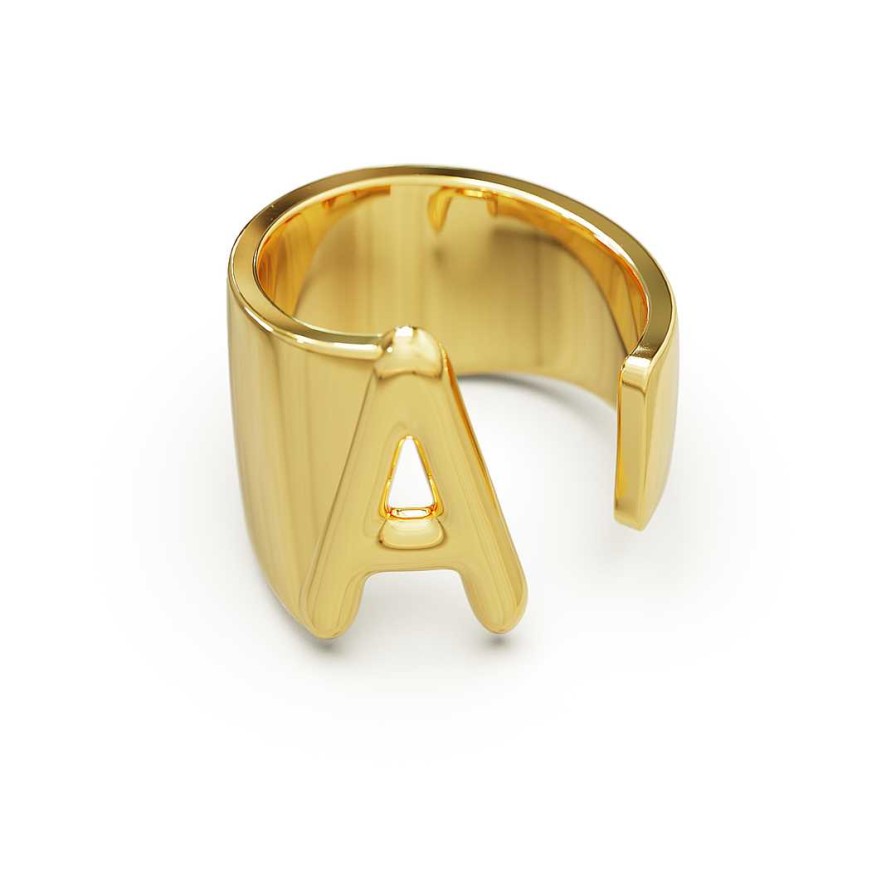 Rings Coordonné | Initial Monogram Ring 18K Gold Plated