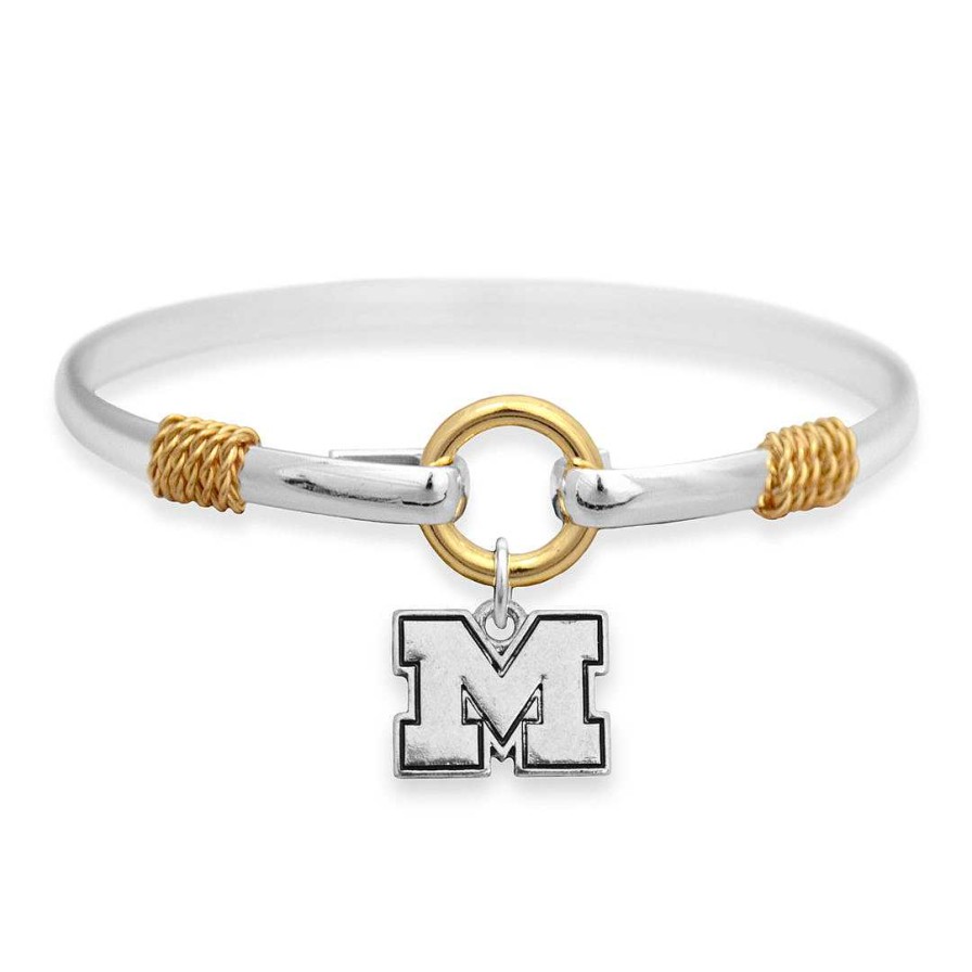 Bracelets & Anklets Coordonné | Michigan Wolverines Two-Tone Bracelet