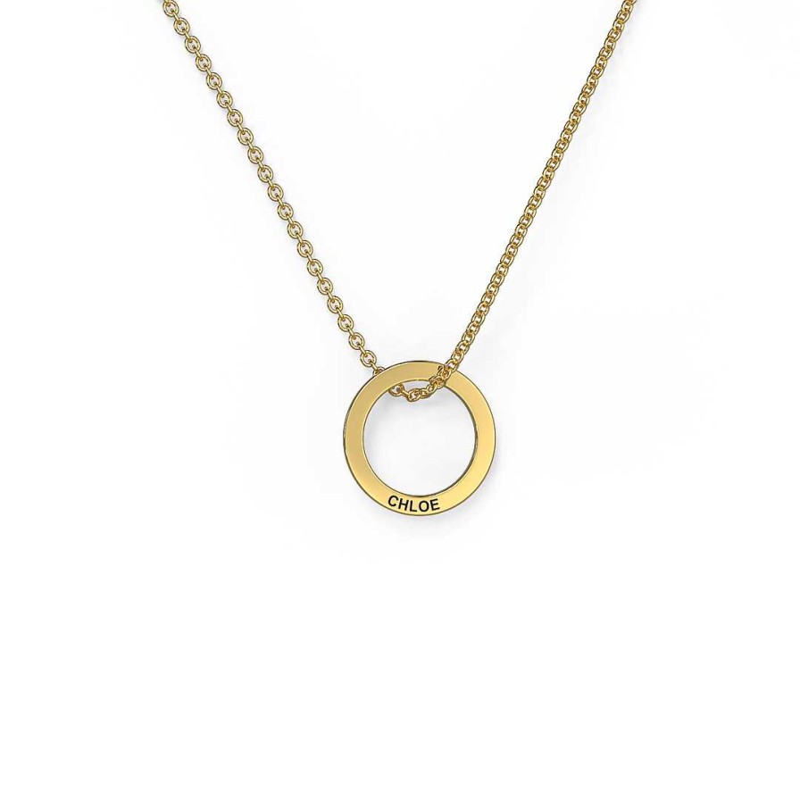 Necklaces Coordonné | Personalized Linked Circle Necklace 18K Gold Plated