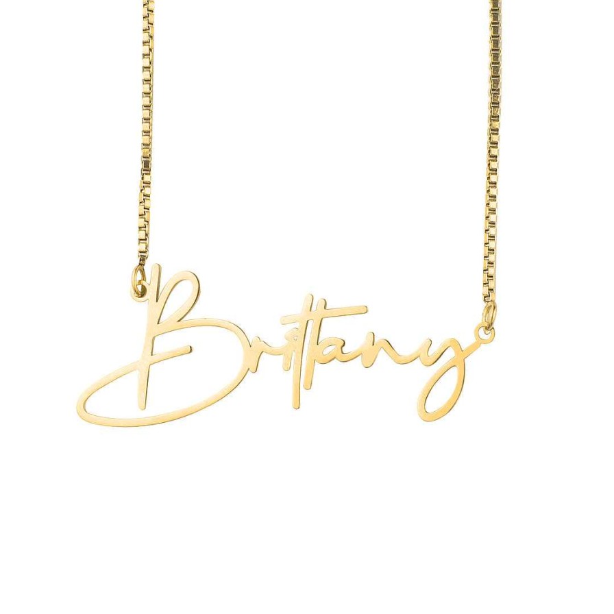 Necklaces Coordonné | Modern Name Necklace 18K Gold Plated