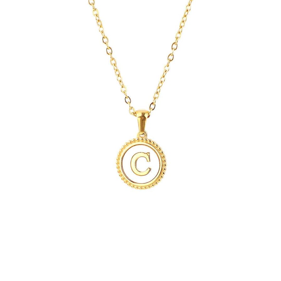 Necklaces Coordonné | Disc Letter Necklace