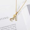 Necklaces Coordonné | Old English Pave Initial Necklace 18K Gold Plated