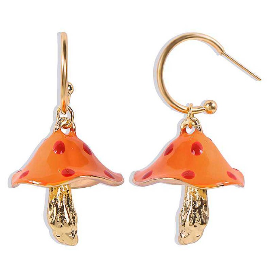 Earrings Coordonné | Ear Candy Mushroom Earrings Orange