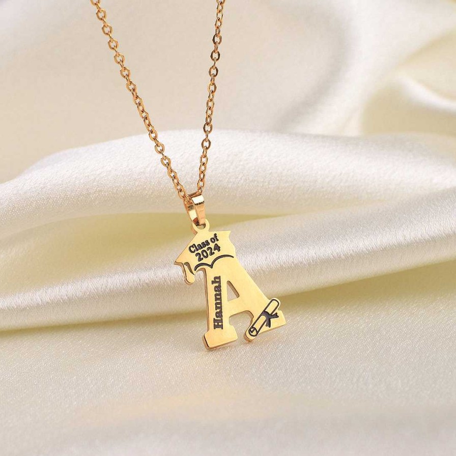 Necklaces Coordonné | Graduation Initial Necklace 18K Gold Plated