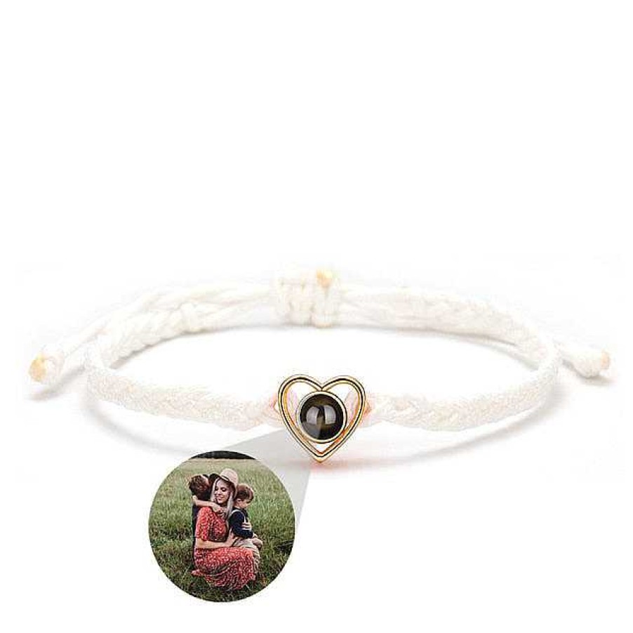 Bracelets & Anklets Coordonné | Heart Adjustable Photo Bracelet